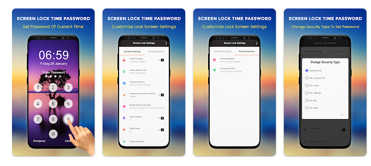 screen lock time password